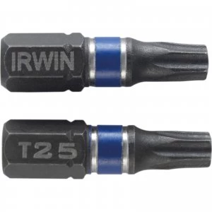 Image of Irwin Impact Torx Screwdriver Bit T25 25mm Pack of 2