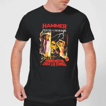 Image of Hammer Horror Frankenstein Crea La Femme Mens T-Shirt - Black - 3XL - Black