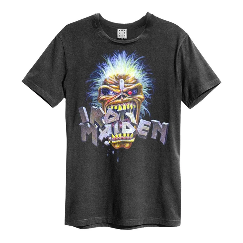 Image of Amplified Amplified Men Chomp Iron Maiden T-Shirt in Charcoal Size: X-Small Charcoal XS Male 5063238007680