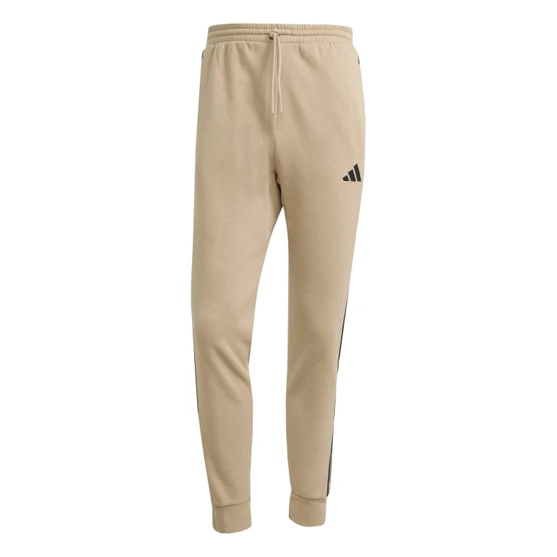 Image of adidas Essentials Fleece Tapered Cuff 3-Stripes Joggers Sandstone male L