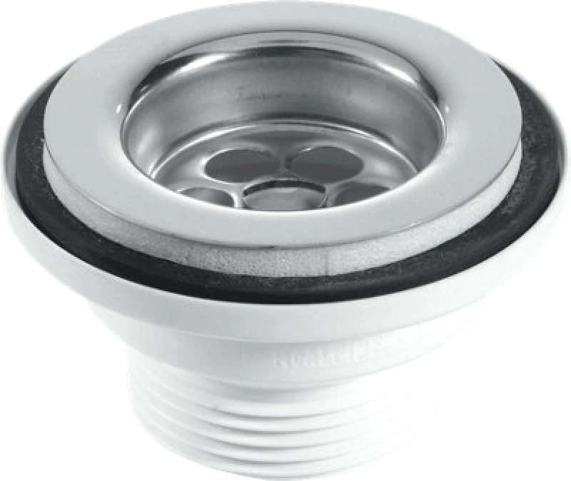 Image of McAlpine BSW1P 60mm Stainless Steel Flange Centre Pin Basin Waste with Black PVC Plug 1.25" Black
