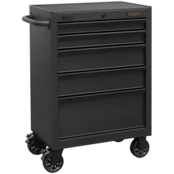 image of Sealey Superline Black Edition 5 Drawer Roller Cabinet Black