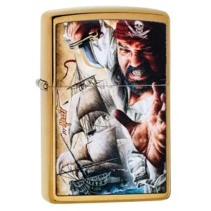 image of Zippo Mazzi Pirate Ship Brass regular Windproof Lighter