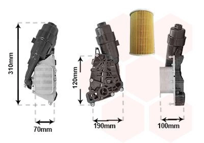 Image of VAN WEZEL Oil filter housing VAN WEZEL 06013767