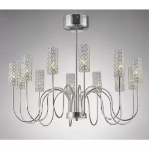 image of Martina pendant lamp 12 polished chrome/crystal bulbs