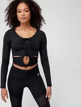 Image of adidas Dance Crop T-Shirt - Black, Size 2XL, Women