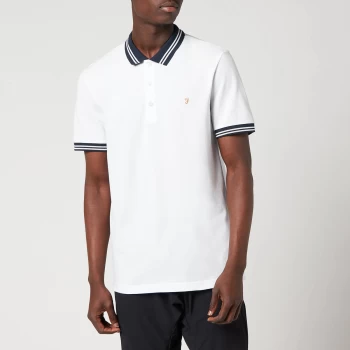 Image of Farah Mens Stanton Polo Shirt - White - L