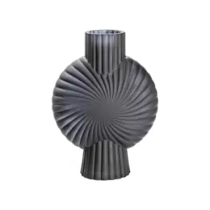 image of 25cm Grey Textured Glass Vase