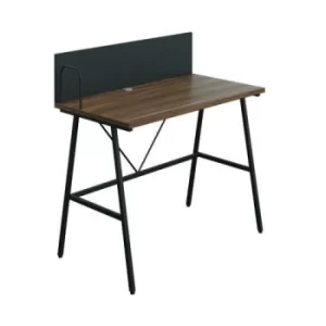 Image of Jemini Soho Desk with Backboard 1000x540x1250mm Dark Walnut/Black SD09BKDW