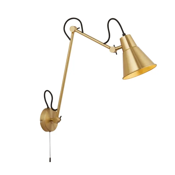 Image of Searchlight Swing Reading Light - Satin Brass