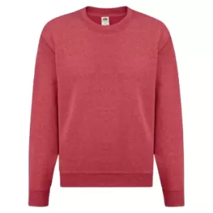Image of Fruit Of The Loom Childrens Unisex Set In Sleeve Sweatshirt (12-13) (Heather Red)