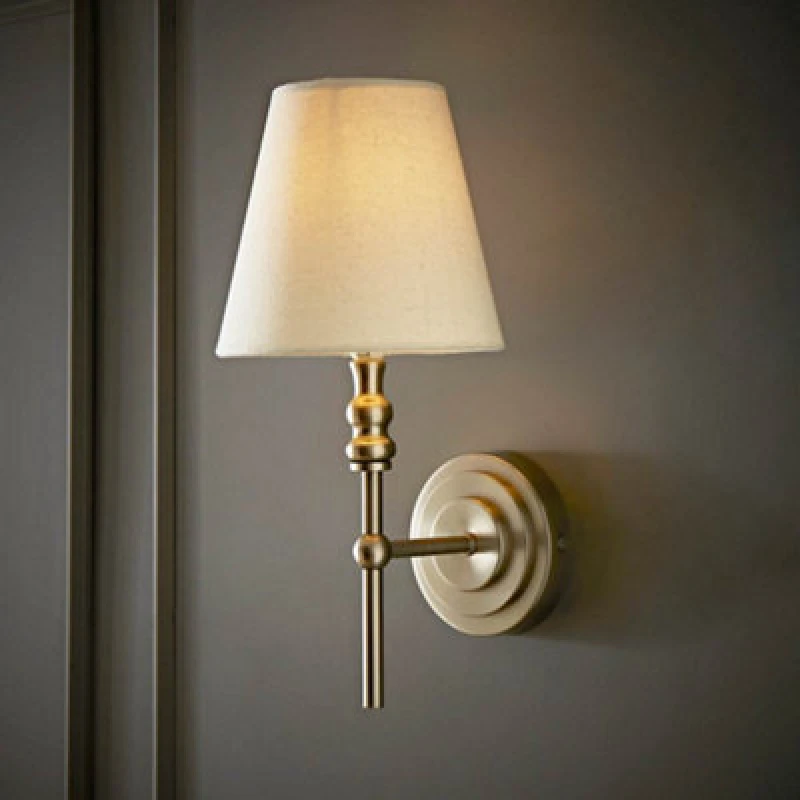 Image of SO'HOME Candlestick Wall Light with Tapered Shade silver-coloured ONE SIZE