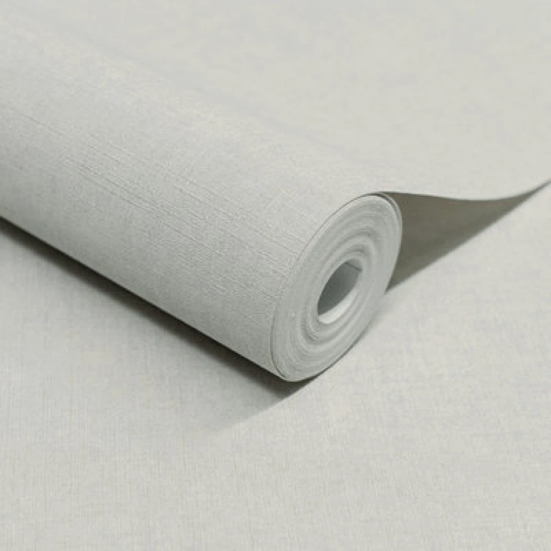 Image of Grandeco Solena Brushed Check Weave Hessian Textured Plain Wallpaper, Grey