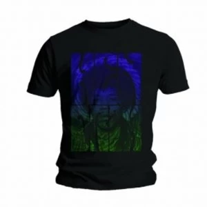 Image of Jimi Hendrix Swirly Text Mens Black T Shirt: Medium