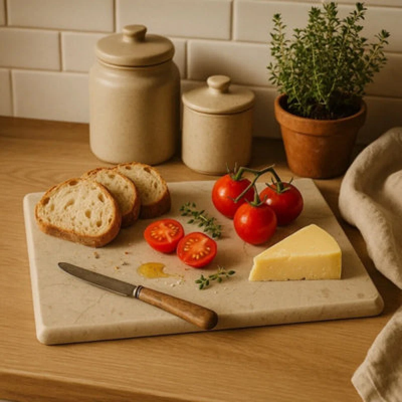 Image of Premier Housewares Marmore Veined Marble Chopping Board Cream