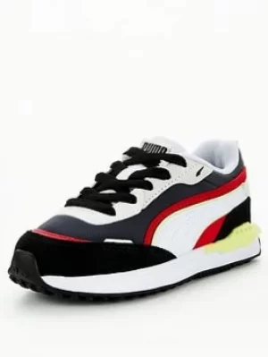 image of Puma Puma City Rider Kids Trainer, Black, Size 13