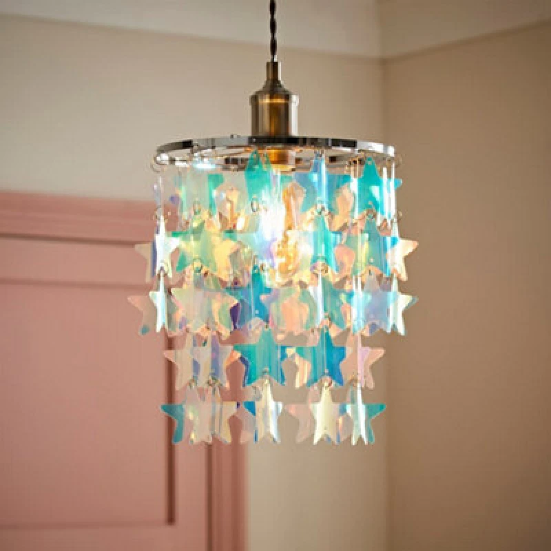 Image of Valuelights Orla Iridescent Stars Ceiling Lamp Shade