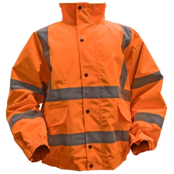 Image of Hi-Vis Orange Jacket with Quilted Lining & Elasticated Waist - Large