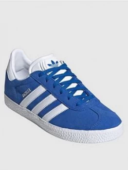 Image of Adidas Originals Junior Gazelle Trainers - Blue