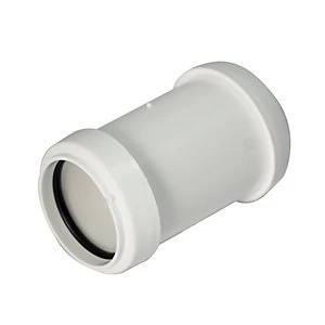 Image of FloPlast WP07W Push-Fit Waste Straight Coupler - White 32mm