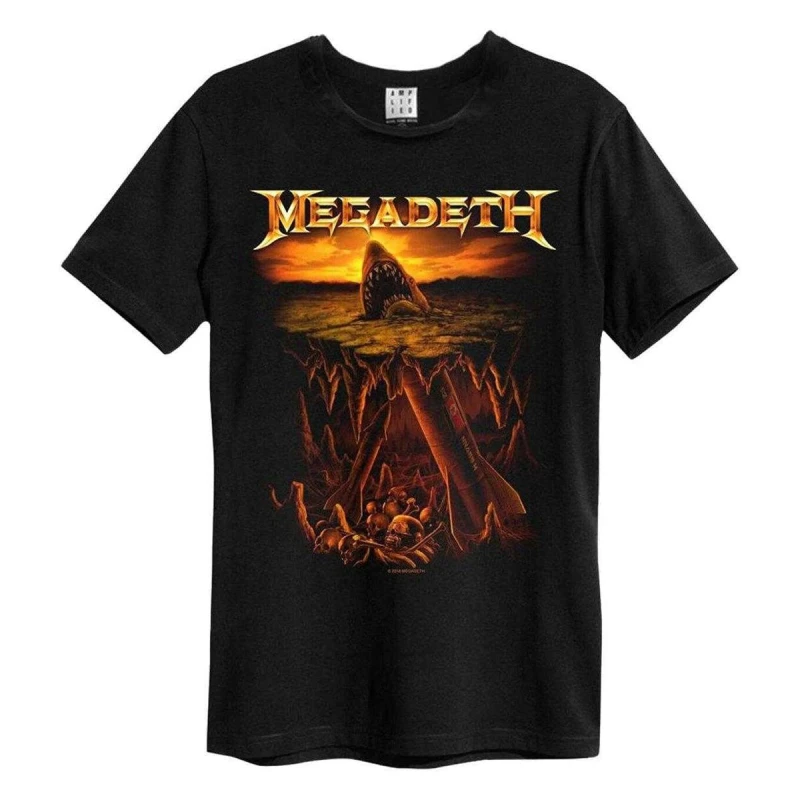 Image of Amplified Amplified Men Shark Nukes Megadeth T-Shirt in Black Size: X-Small Black XS Male 5063852064427