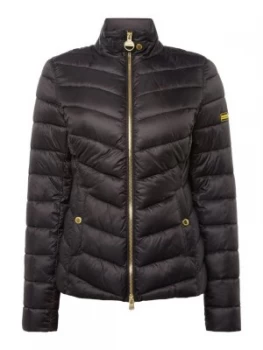 Image of Barbour Aubern Chevron Quilted Jacket Black