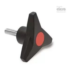 Image of Elesa - soft Three-arm knob-VB.839/100 p-M12x40-Soft-C6 Red