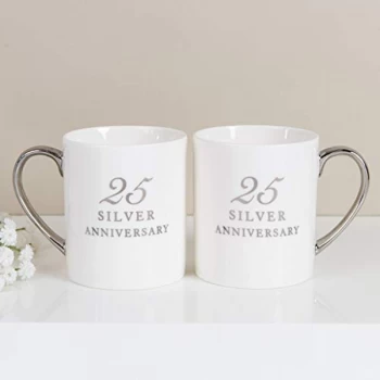 Image of Amore By Juliana Set of 2 China Mugs - 25th Anniversary