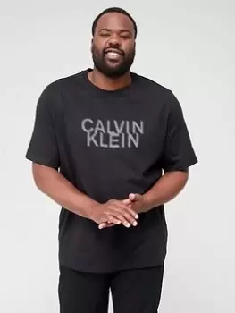 Image of Calvin Klein Big & Tall Distorted Logo T-Shirt - Black, Size 4XL, Men