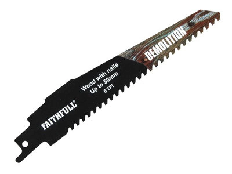 Image of Faithfull Faisbs940Hm Demolition Carbide Sabre Saw Blade 152mm X 6 Tpi Faisbs940Hm