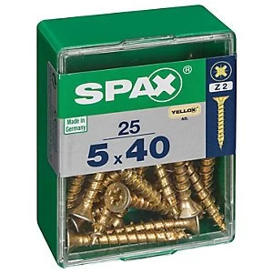 Image of Spax Pz Countersunk Yellox Screws - 5x40mm Pack Of 25