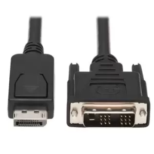 Image of Tripp Lite P581AB-006 Safe-IT DisplayPort to DVI Antibacterial Adapter Cable (DP to DVI-D Single Link M/M) 1080p 60 Hz Black 6 ft. (1.8 m)