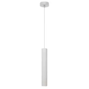 image of Tuba Slim Pendant Ceiling Light White 10cm