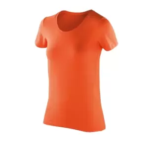 image of Spiro Womens/Ladies Impact Softex Short Sleeve T-Shirt (M) (Tangerine)