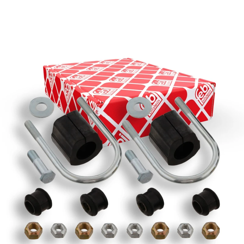 Image of FEBI BILSTEIN 02850 Repair Kit, stabilizer suspension Front Axle, with holder, with bolts/screws Repair Kit,stabilizer suspension (1097)