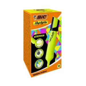 image of Bic Marking Highlighters Chisel Tip Yellow (Pack of 10) 943652