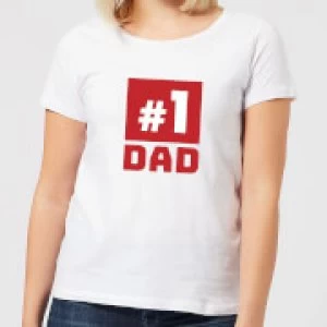 Image of Number 1 Dad Womens T-Shirt - White - 3XL