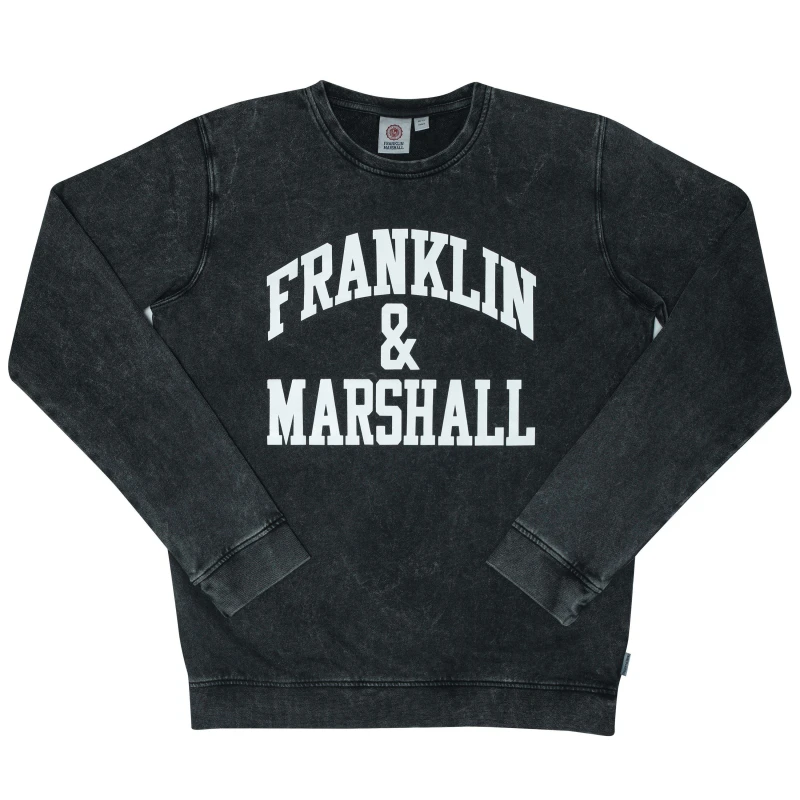 Image of Franklin and Marshall Vintage Arch Crew Sweat - Black 9 - 10 Years