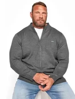 Image of BadRhino Essential Full Zip Knitwear - Grey, Size 2XL, Men