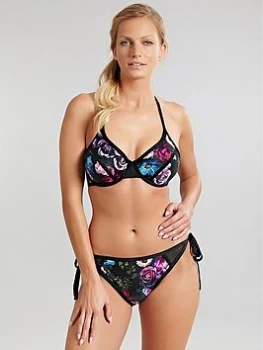 image of Panache Jolee Floral Halter Neck Triangle Bikini Top - Multi, Floral Multi, Size 30Ff, Women