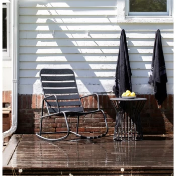 Image of Thenovogratz - Novogratz Roberta Rocker Outdoor Garden Lounge Chair Charcoal