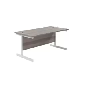 Image of Jemini Rectangular Desk 1800x800mm Grey Oak/White KF846048