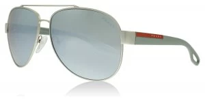 Prada Sport PS55QS Sunglasses Silver Rubber QFP5K2 62mm