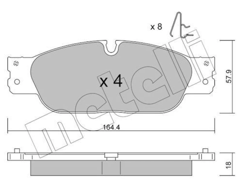 Image of METELLI Brake pad set METELLI 22-1189-0