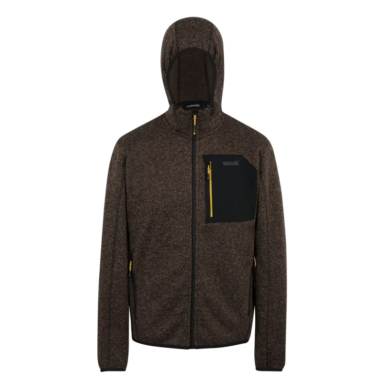 Image of Regatta Regatta Men Newhill Stretch Insulated Hooded Fleece in Brown Size: Medium Brown M Male 5063516137399