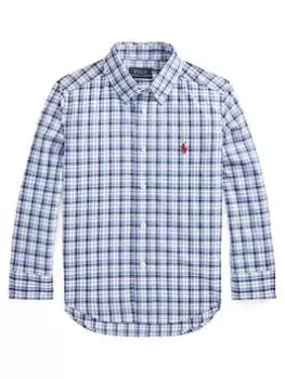 Image of Ralph Lauren Boys Classic Checked Shirt - Blue Multi, Blue Multi, Size 10-12 Years=M