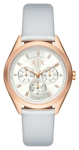 Image of Armani Exchange AX5660 Womens Silver Dial Silver Fabric Watch