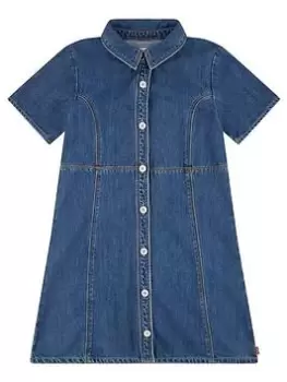 Image of Levis Girls Button Front Denim Dress - Blue Size 10 Years, Women