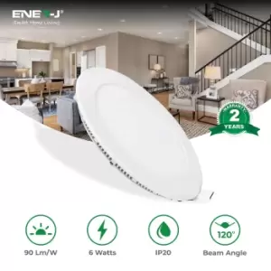 Image of 6W Recessed Round LED Mini Panel 120mm diameter (Hole Size 105mm), CE Driver, 90 Lm/Watt, RA 80, 6000K (Pack of 4)