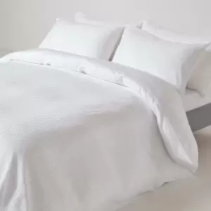 Image of HOMESCAPES White Egyptian Cotton Duvet Cover Set 330 Thread Count, King - White - White